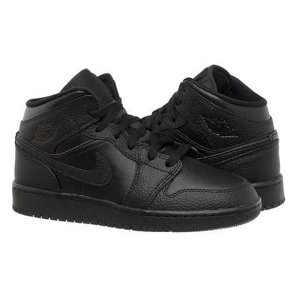Кросівки жіночі Jordan 1 Mid (Gs) Black (554725-091)